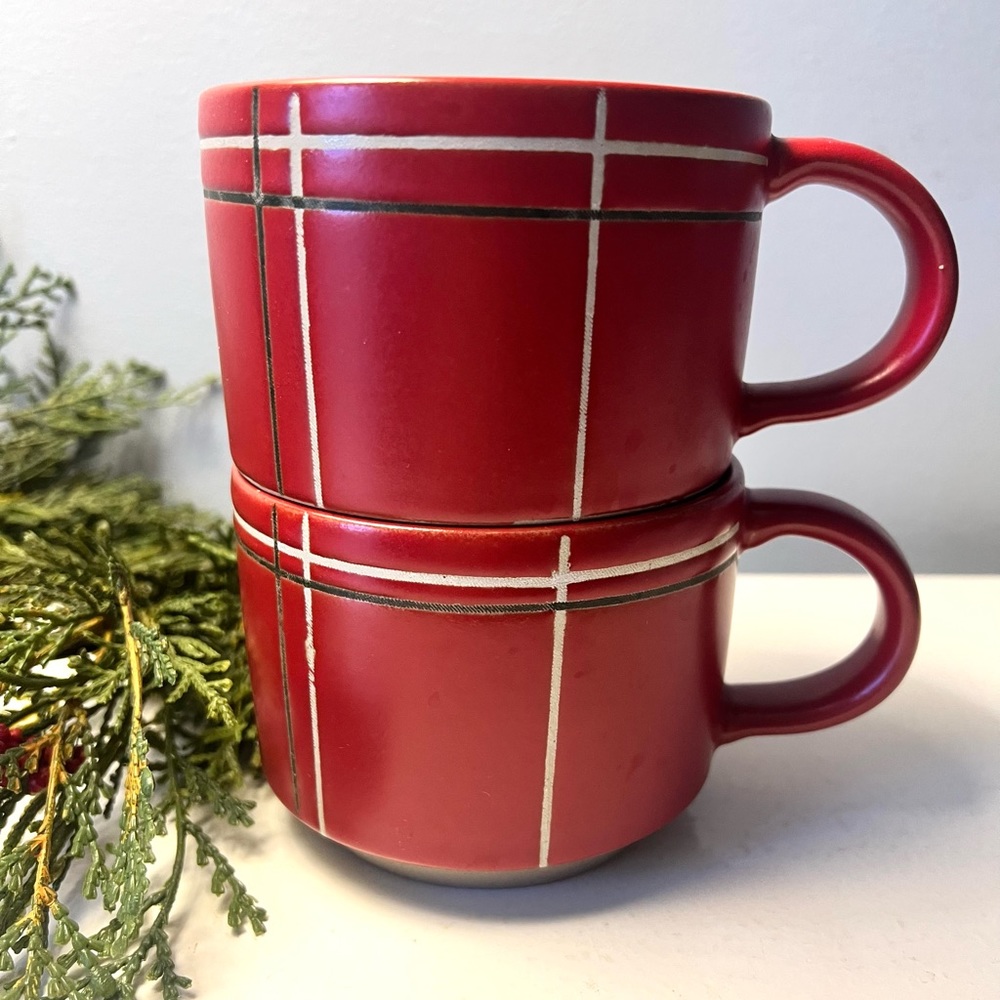 NWT, 2 Hearth & Hand™ with Magnolia Plaid Mugs